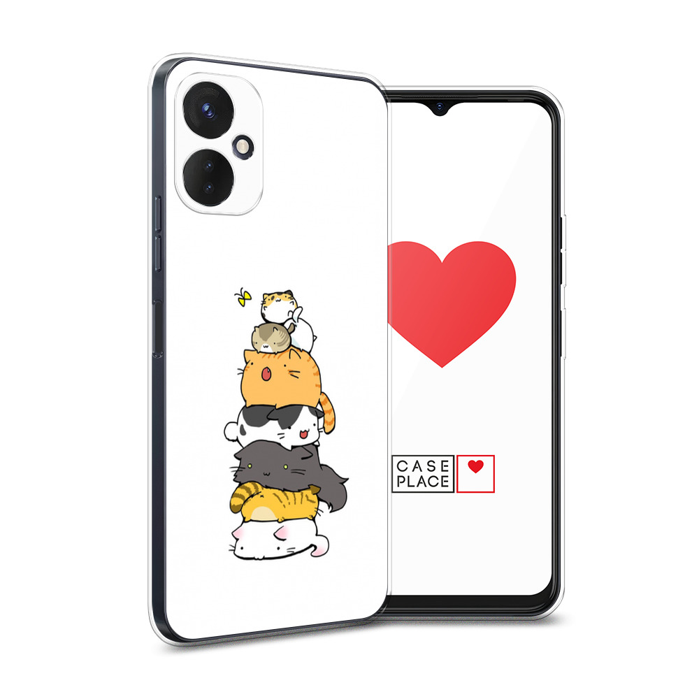 

Силиконовый чехол Awog "Бутерброд из котиков" для Tecno Spark 9 Pro, Белый, 301950-10