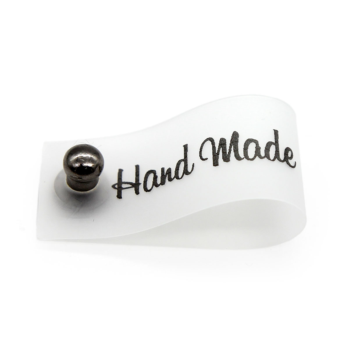 

Силиконовая бирка 'Hand Made' с кнопкой черная печать 1,5*7см, уп.4шт, 4 шт, Прозрачный