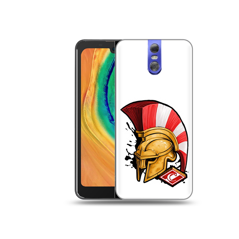 

Чехол MyPads Tocco для Doogee BL7000 ФК спартак шлем, Прозрачный, Tocco