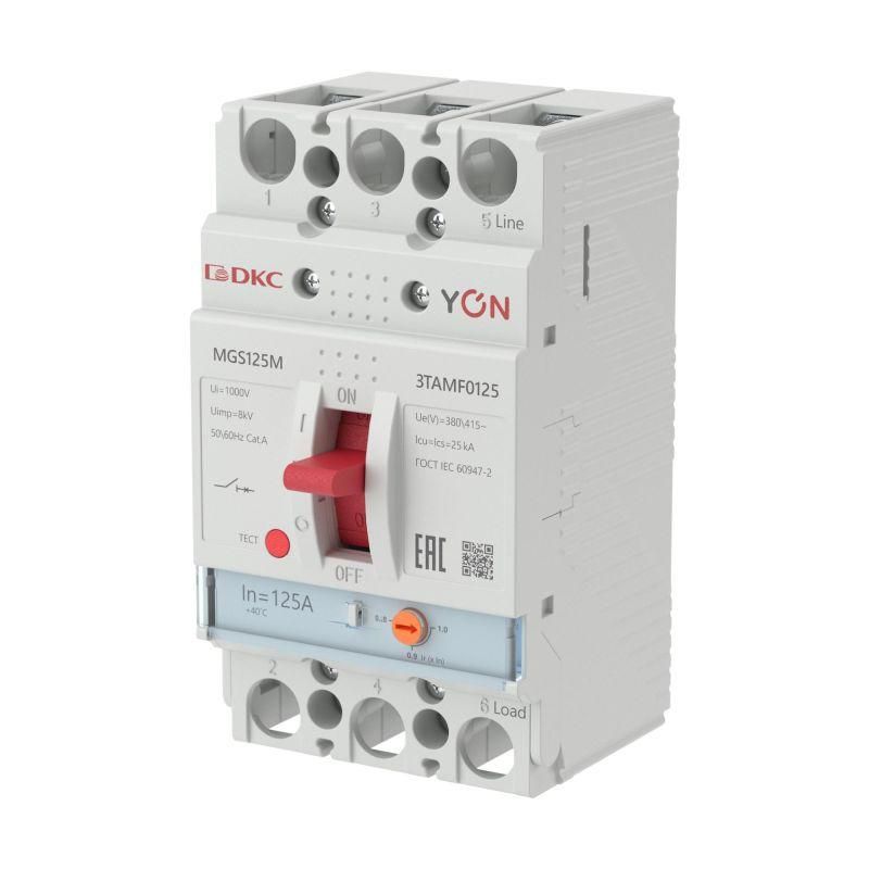 

Выключатель автом. в литом корпусе YON MGS125 3P 100-125А 25кА YON MGS125M-3TAMF0125