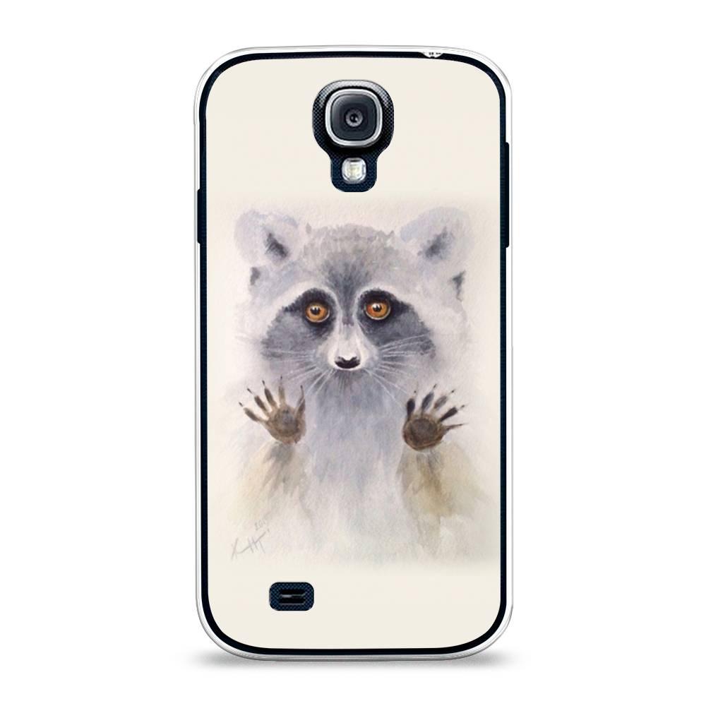 

Чехол на Samsung Galaxy S4 "Енот за стеклом", Бежевый;серый, 23950-4