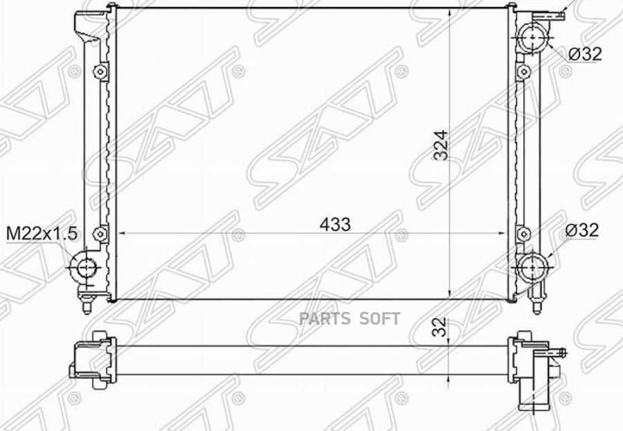 

Радиатор vw golf/jetta 79-91 1.5/1.6 SAT SGVW00011