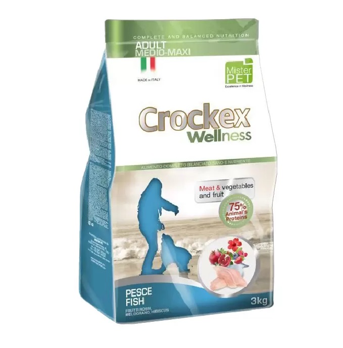 фото Сухой корм для собак crockex wellness adult medio-maxi, рыба, рис, 3кг