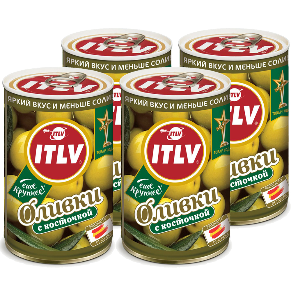 

Оливки ITLV с косточкой, ж/б, 314 мл*4 шт, 314 мл*4 шт