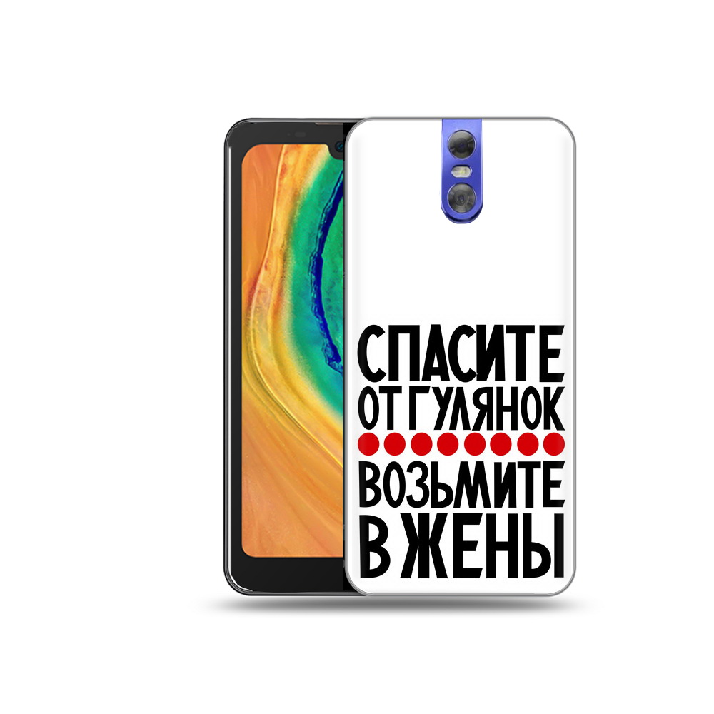 

Чехол MyPads Tocco для Doogee BL7000 Спасите от гулянок возьмите в жены, Прозрачный, Tocco