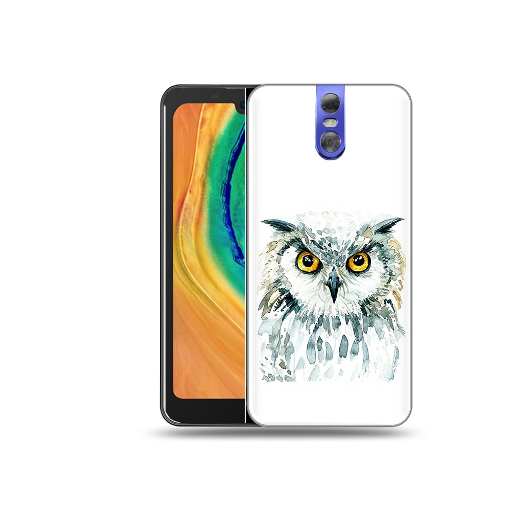 

Чехол MyPads Tocco для Doogee BL7000 Серьезная сова, Прозрачный, Tocco