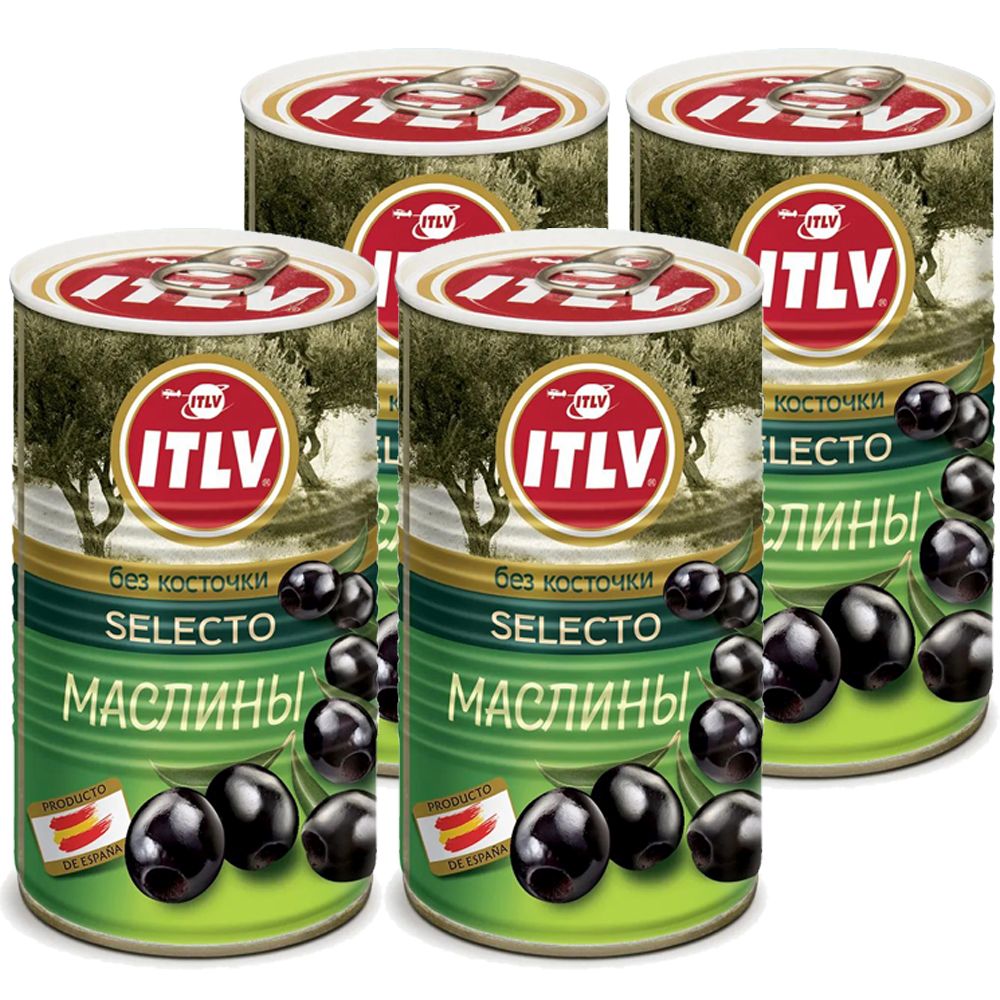 фото Маслины itlv без косточки selecto, ж/б, 370 мл*4 шт