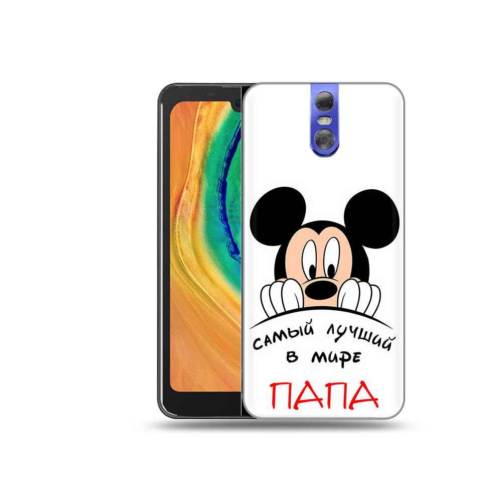 

Чехол MyPads Tocco для Doogee BL7000 Самай лучший папа Микки Маус, Прозрачный, Tocco