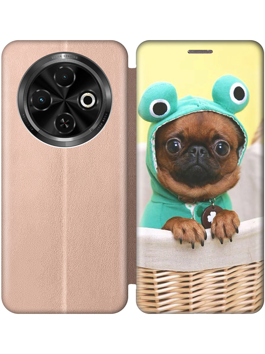 

Чехол-книжка на Tecno Spark 30C с принтом "Собака в смешной шапке" золотой, Золотистый;желтый;зеленый, 786716311