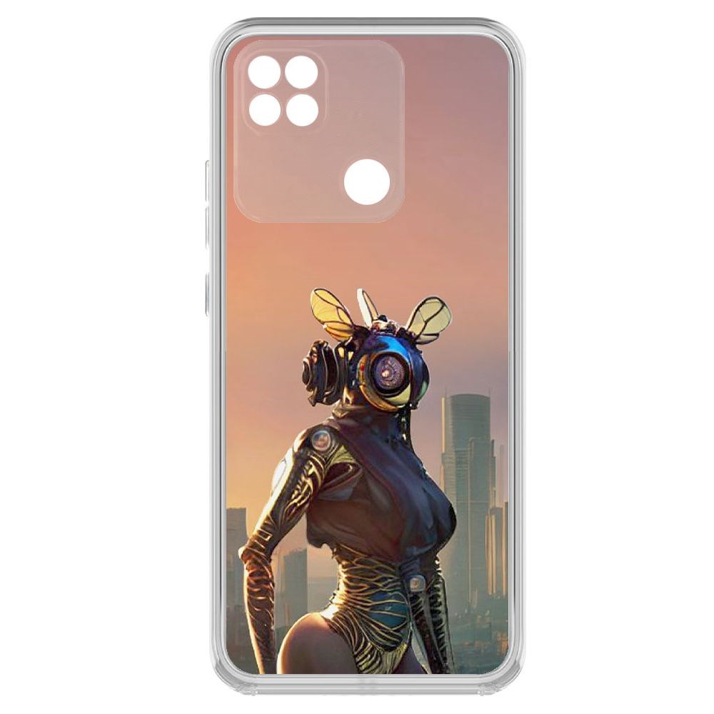 

Чехол-накладка Krutoff Clear Case Женщина-киберпчела для Xiaomi Redmi 10A