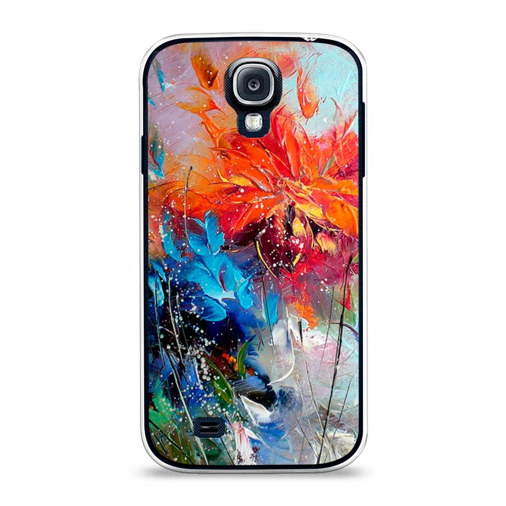 

Чехол на Samsung Galaxy S4 "Абстрактные цветы", Оранжевый;синий, 23950-4