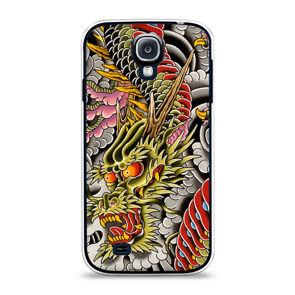 

Чехол на Samsung Galaxy S4 "Японский дракон", Желтый;розовый;красный, 23950-4
