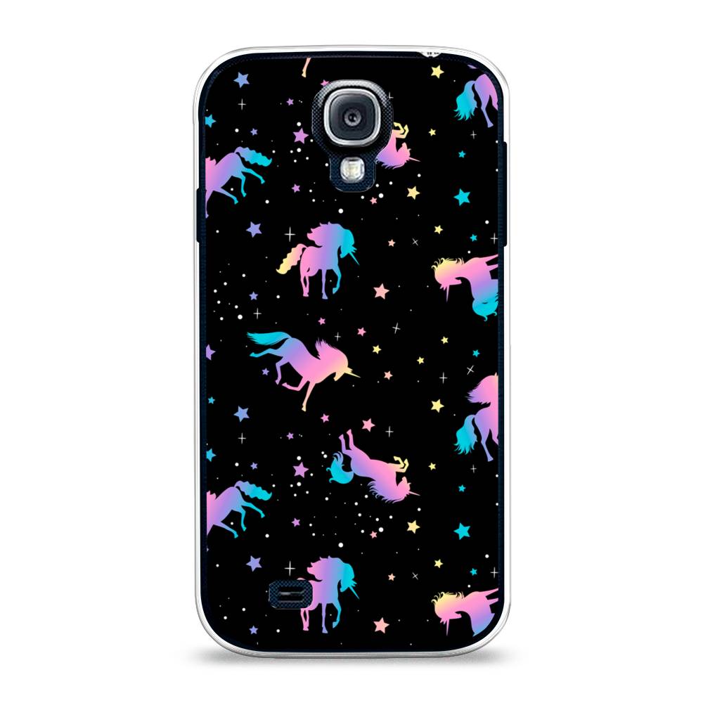 

Чехол на Samsung Galaxy S4 "Единороги градиент", Черный;розовый;голубой, 23950-1