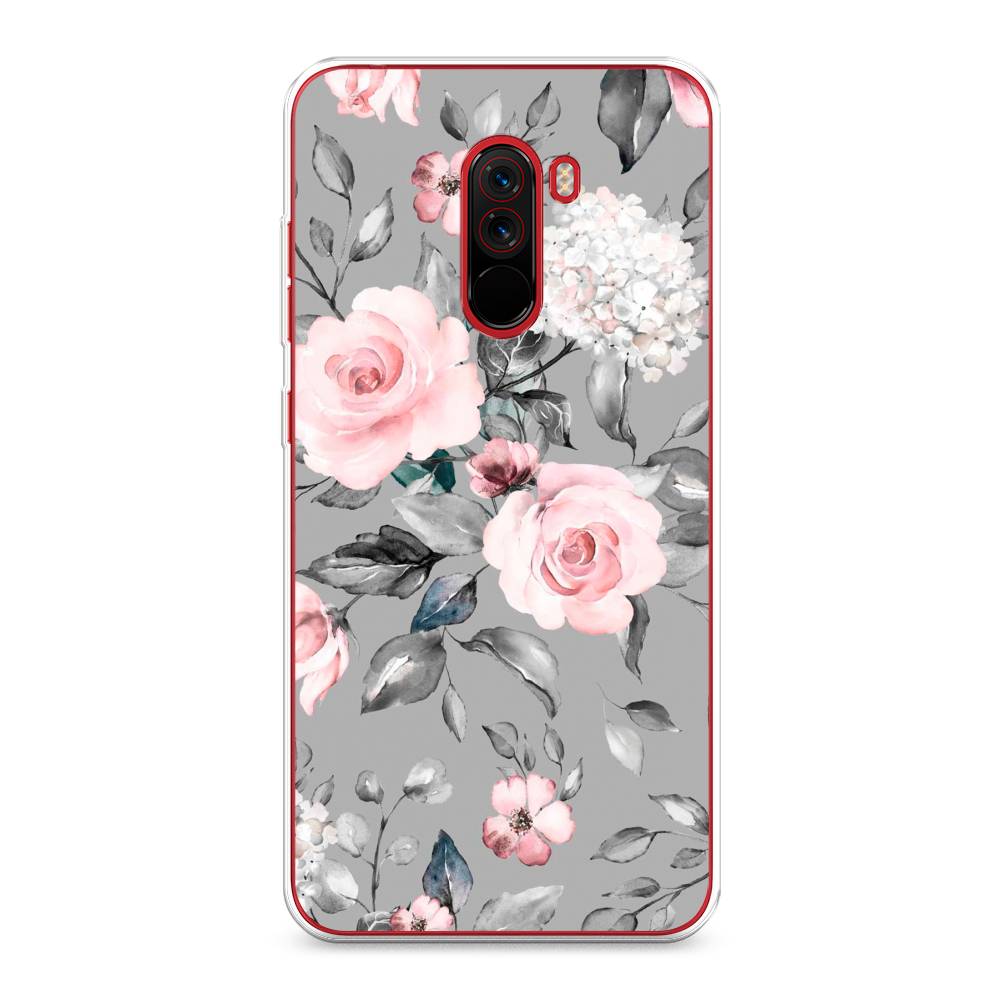 

Чехол Awog "Розы на сером" для Xiaomi Pocophone F1, 34450-8