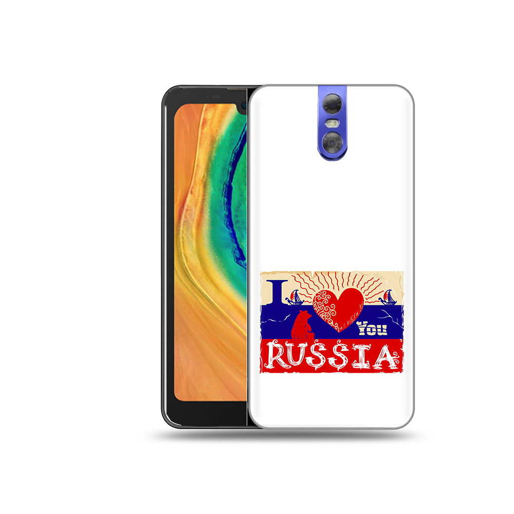 

Чехол MyPads Tocco для Doogee BL7000 Люблю Россию, Прозрачный, Tocco