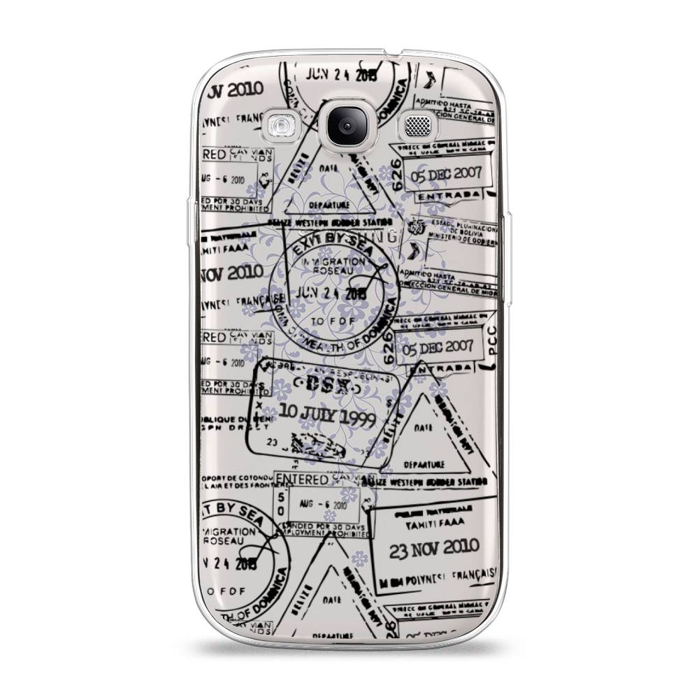 

Чехол на Samsung Galaxy S3 "Visa stamps 2", Белый;черный;серый, 23750-2