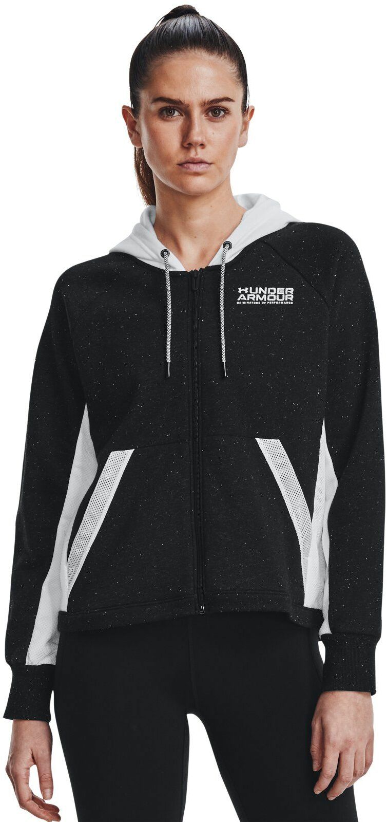 

Толстовка женская Under Armour Rival + Fz Hoodie черная 44-46, Черный, Rival + Fz Hoodie