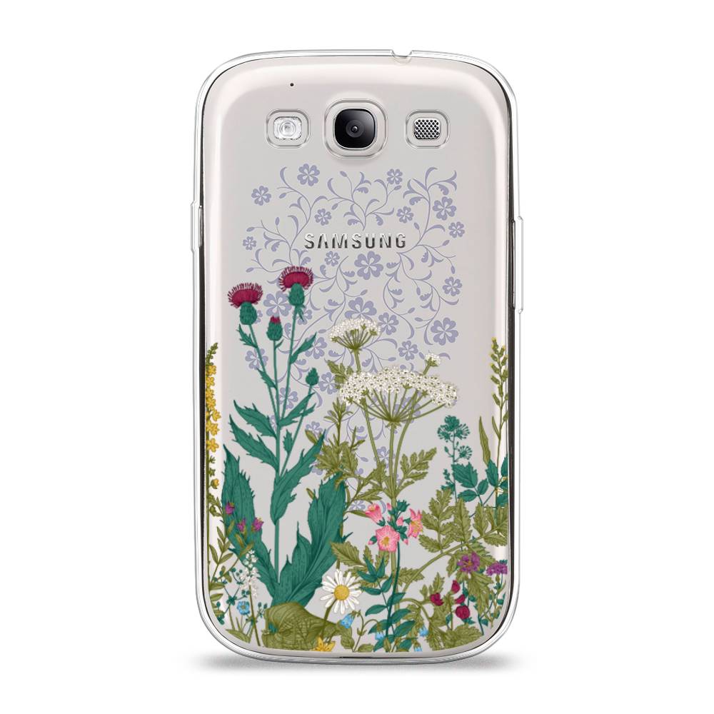 

Чехол на Samsung Galaxy S3 "Дикие полевые цветы", Зеленый;розовый;белый, 23750-2