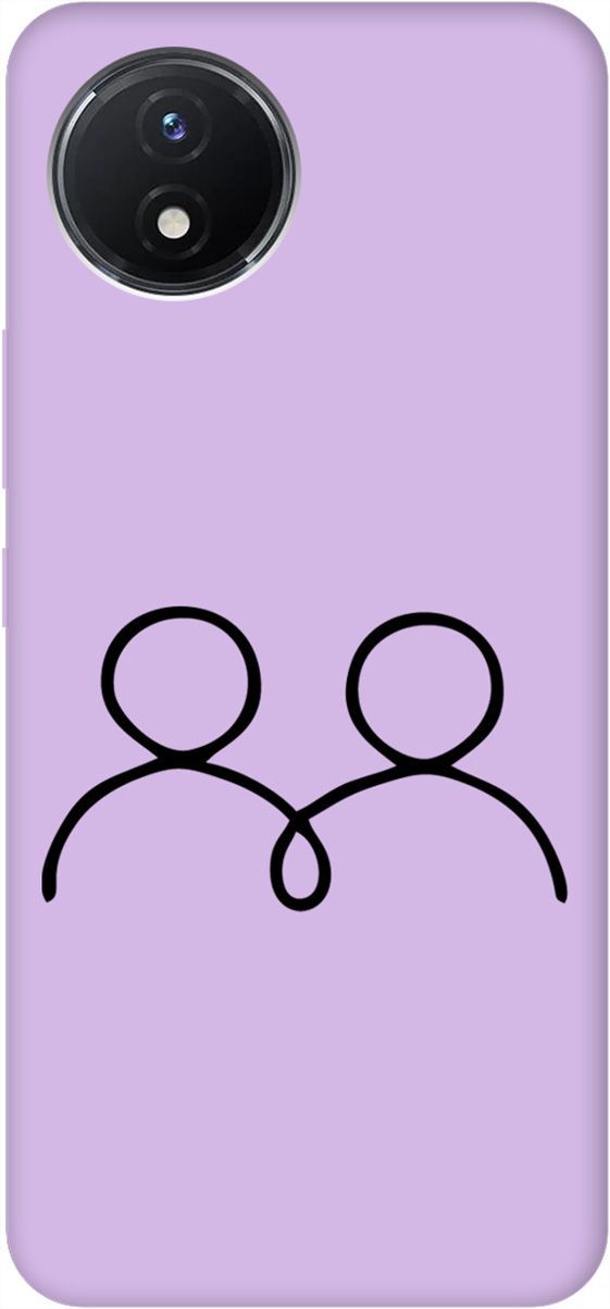 

Чехол на Vivo Y02 "Couple Lines" сиреневый, Фиолетовый;серый, 157864
