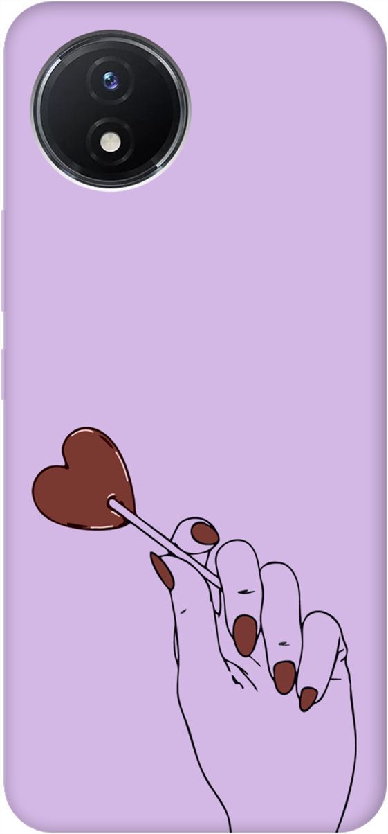 

Чехол на Vivo Y02 "Heartbreaker" сиреневый, Фиолетовый;красный, 157863