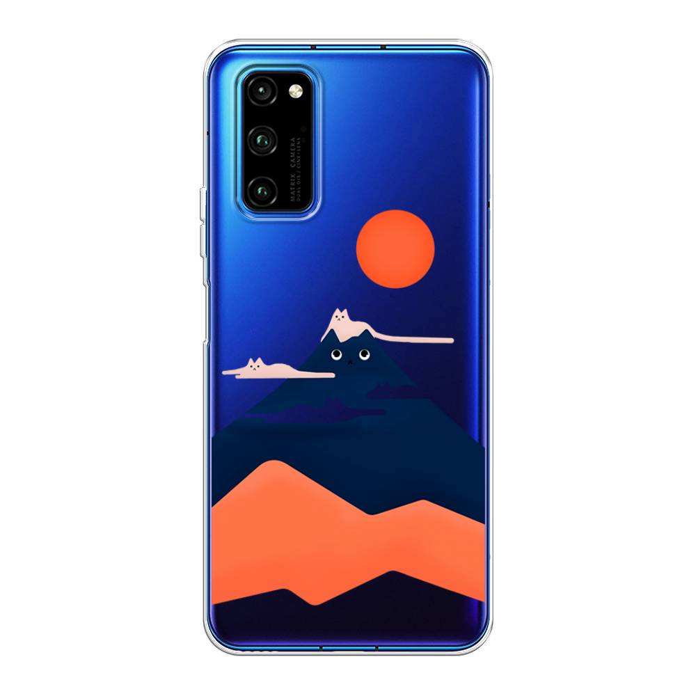 

Чехол на Huawei Honor V30 Pro "Кот-гора", Черный;оранжевый, 611450-4