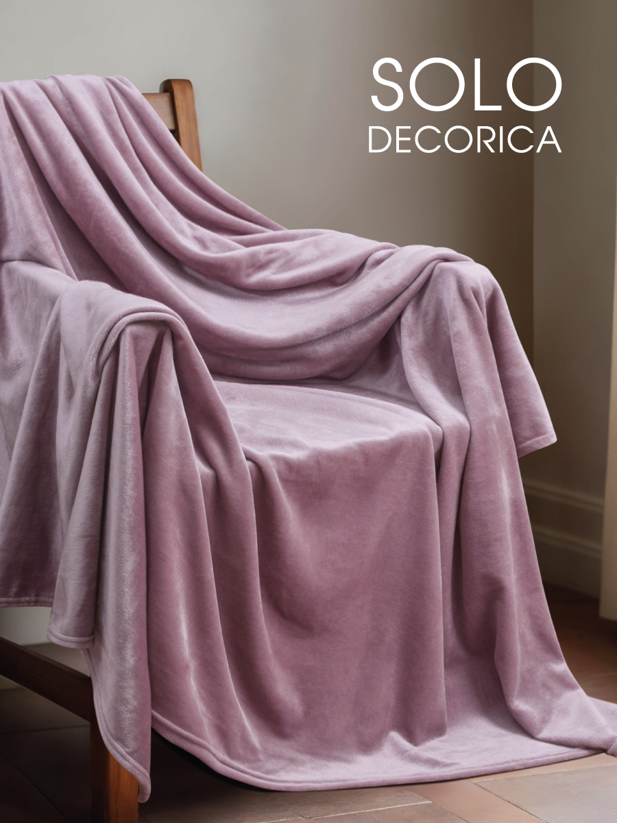 Плед Solo Decorica из велсофта в подгибку SJPL-H150, лиловый, 150х200