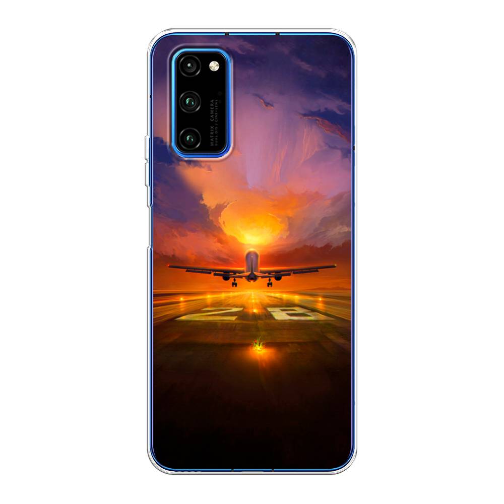

Чехол на Huawei Honor V30 Pro "Самолет на посадке", Оранжевый;синий, 611450-6