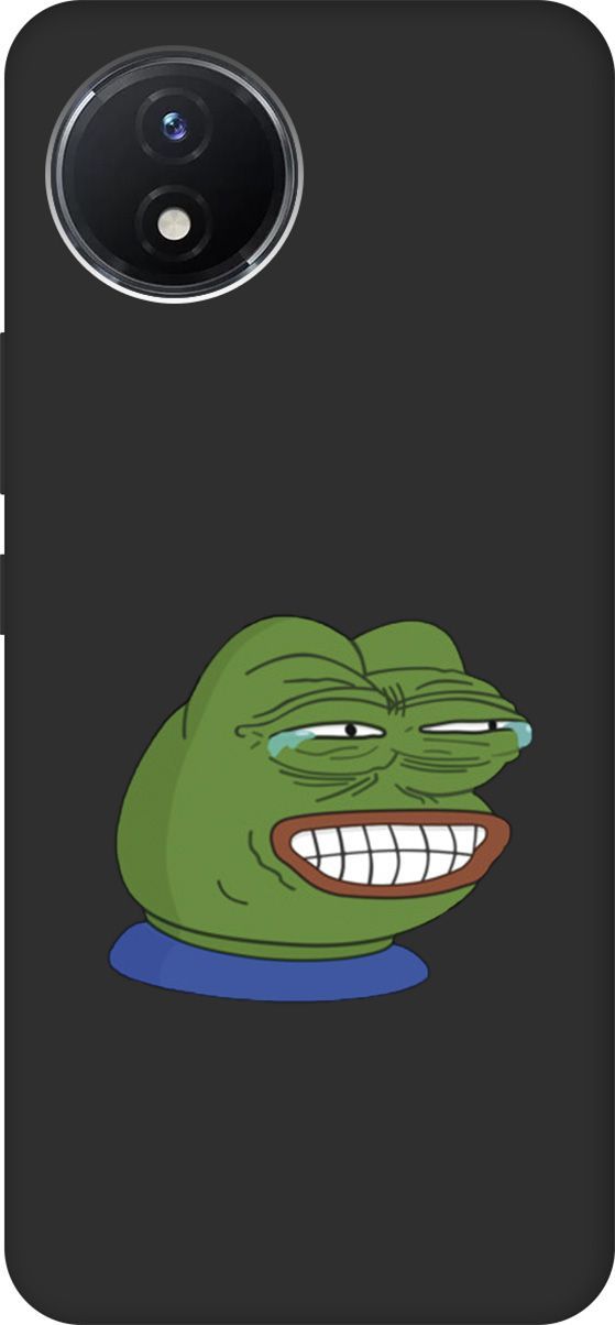 

Матовый Soft Touch Чехол на Vivo Y02 с 3D принтом "Pepe the Frog" черный, Черный;зеленый, 157845