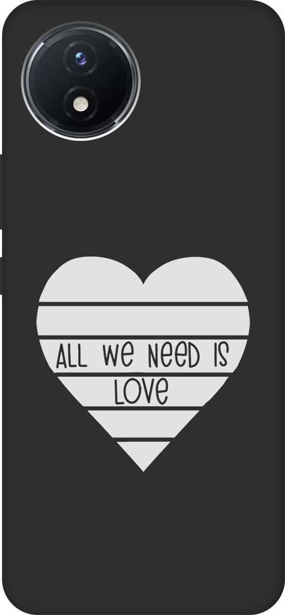 

Чехол на Vivo Y02 с 3D принтом "All We Need is Love W" черный, Черный;белый, 157845