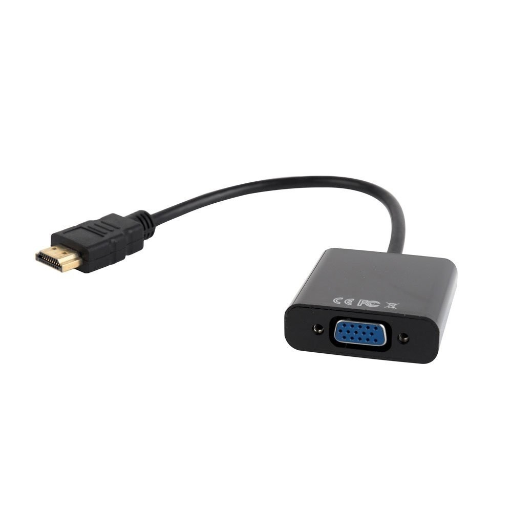 Переходник HDMI-VGA Cablexpert A-HDMI-VGA-03, 19M/15F, длина 15см, Jack3.5 аудиовыход {500