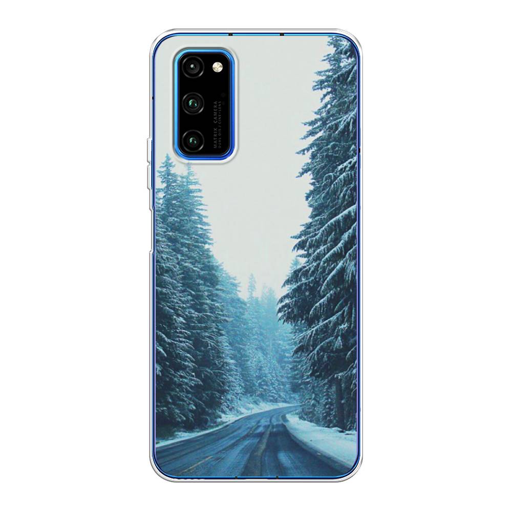 

Чехол на Huawei Honor V30 Pro "Зима 9", Бежевый;голубой;черный, 611450-2