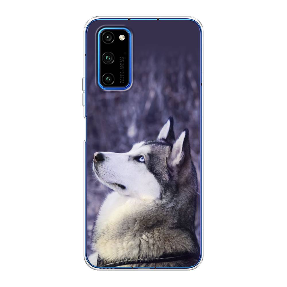 

Чехол на Huawei Honor V30 Pro "Хаски 1", Фиолетовый;белый, 611450-1