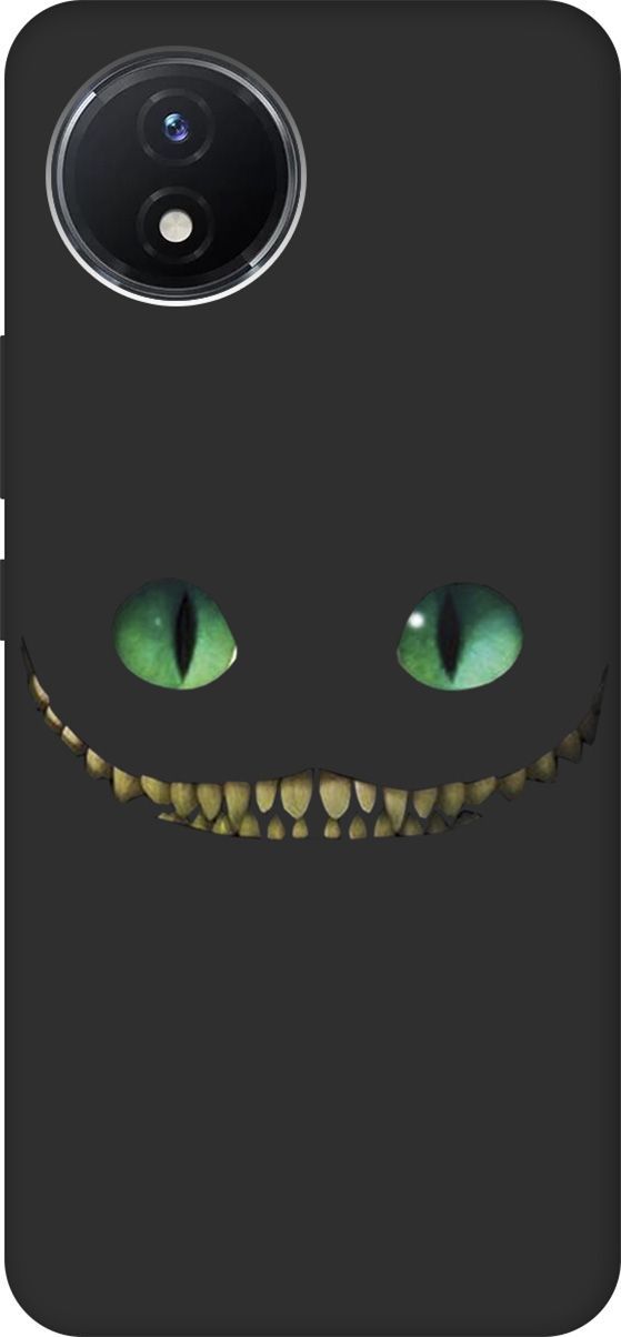 

Матовый Soft Touch Чехол на Vivo Y02 с 3D принтом "Cheshire Cat" черный, Черный;зеленый, 157844