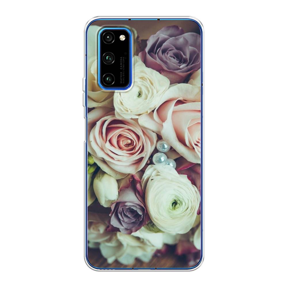 

Чехол на Huawei Honor V30 Pro "Свадебный букет", Белый;фиолетовый, 611450-2