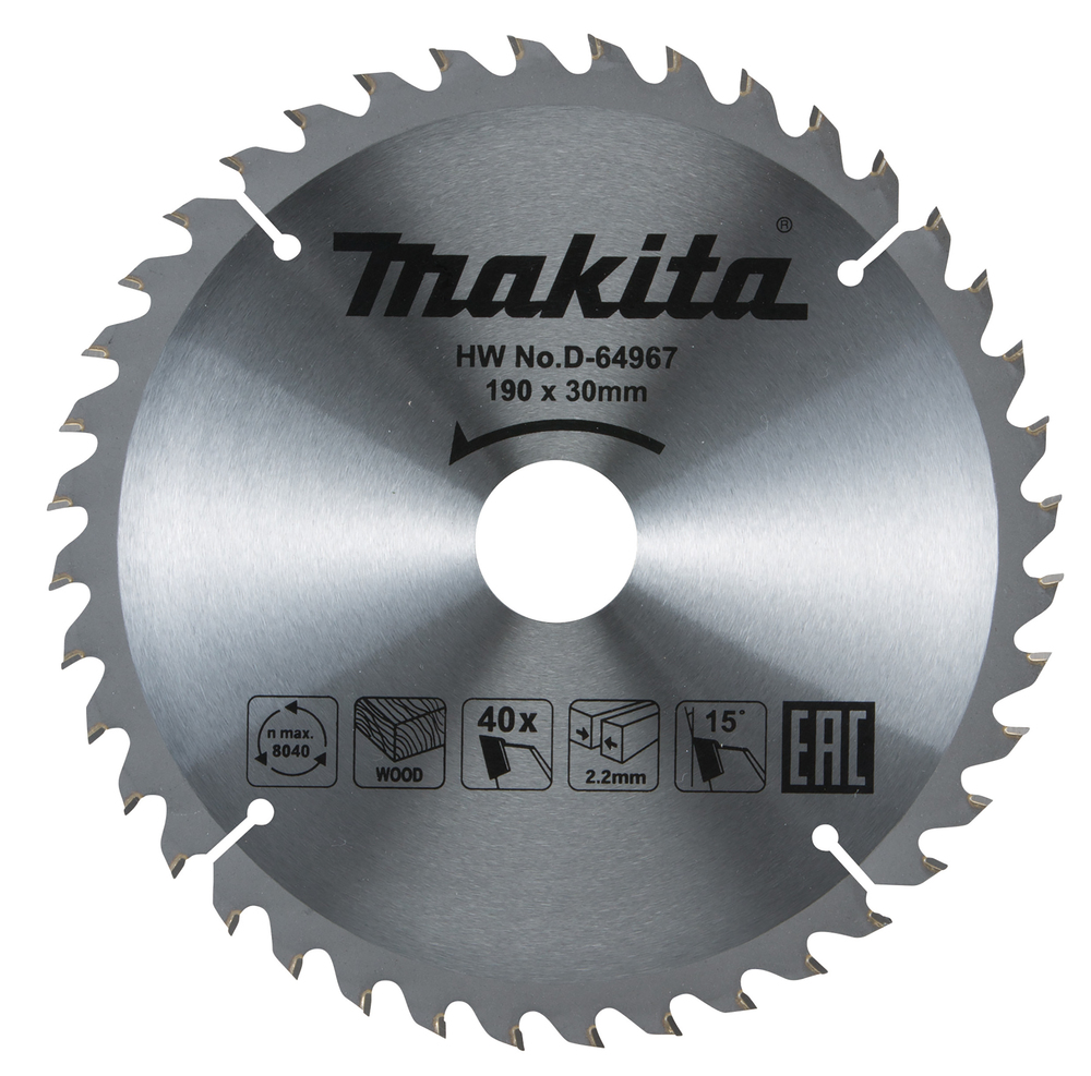 П_А_К Makita D-64967 ДиСк пильный Economy ф190х30х2.2мм,40зуб д\дерева