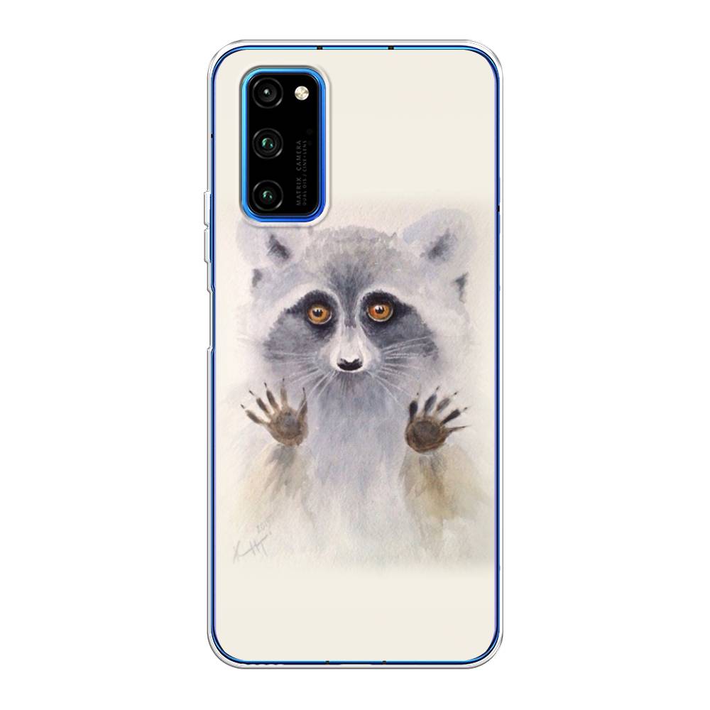 

Чехол на Huawei Honor V30 Pro "Енот за стеклом", Бежевый;серый, 611450-4