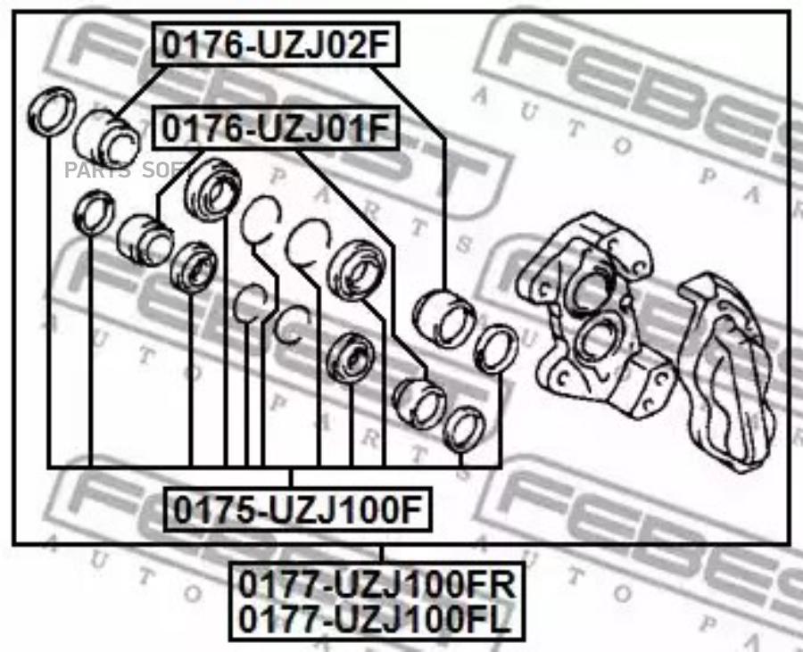 

Тормозной суппорт Febest 0177UZJ100FL