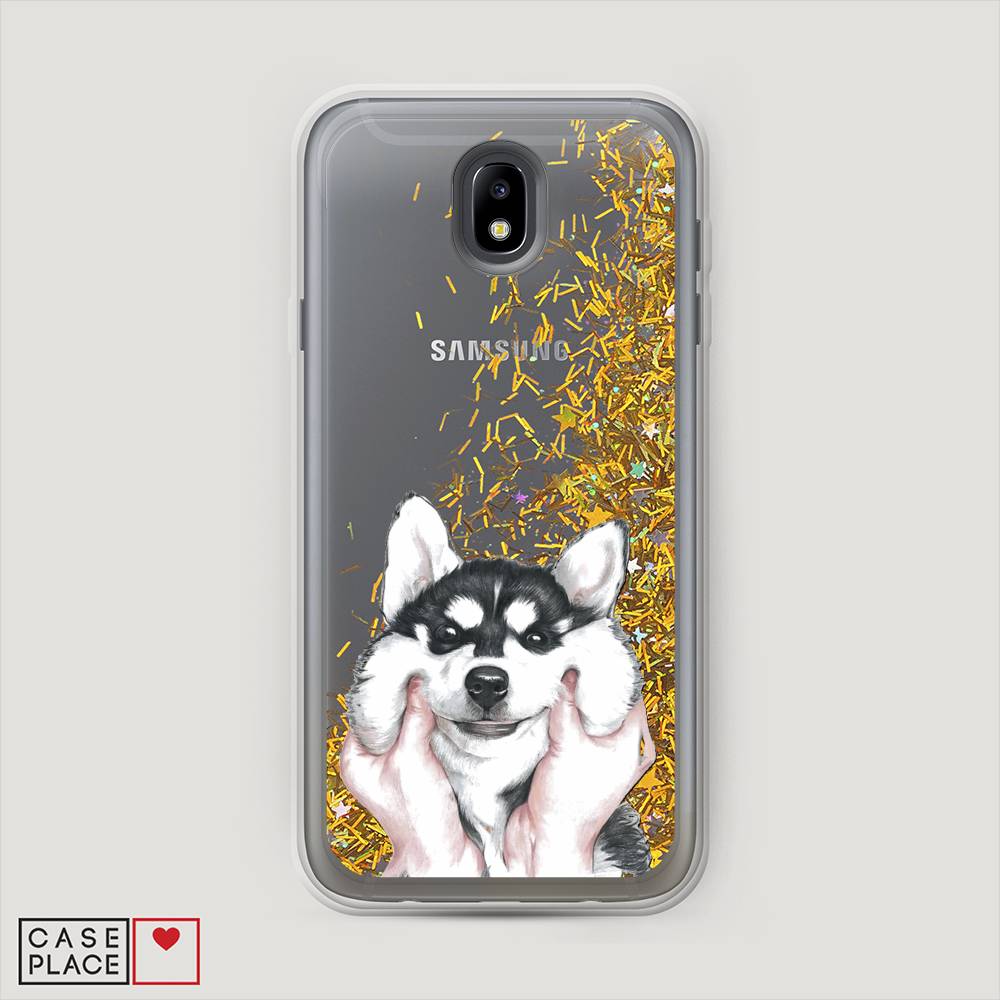 

Чехол Awog на Samsung Galaxy J7 2017 / Самсунг J7 2017 "Щечки хаски", Серый, 23190-1