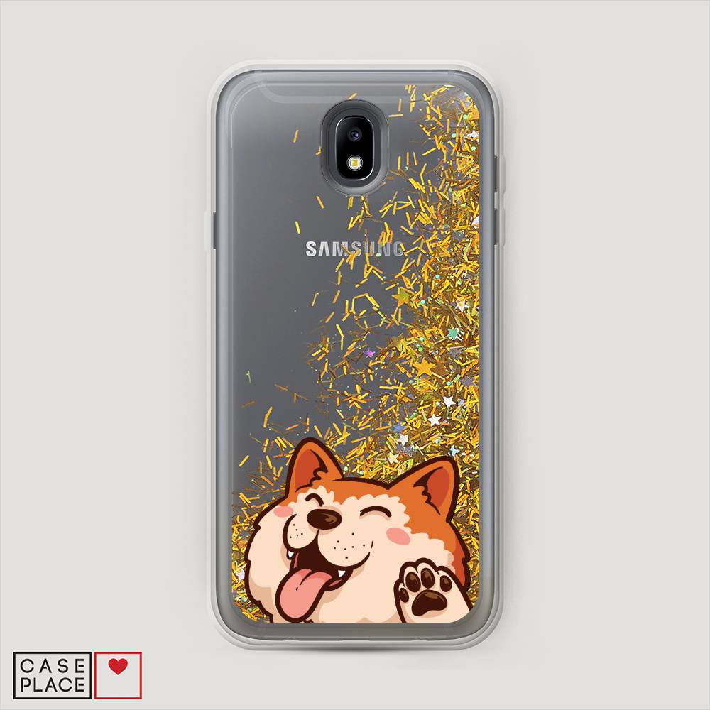 

Чехол Awog на Samsung Galaxy J7 2017 / Самсунг J7 2017 "Акита-ину машет", Оранжевый, 23190-1