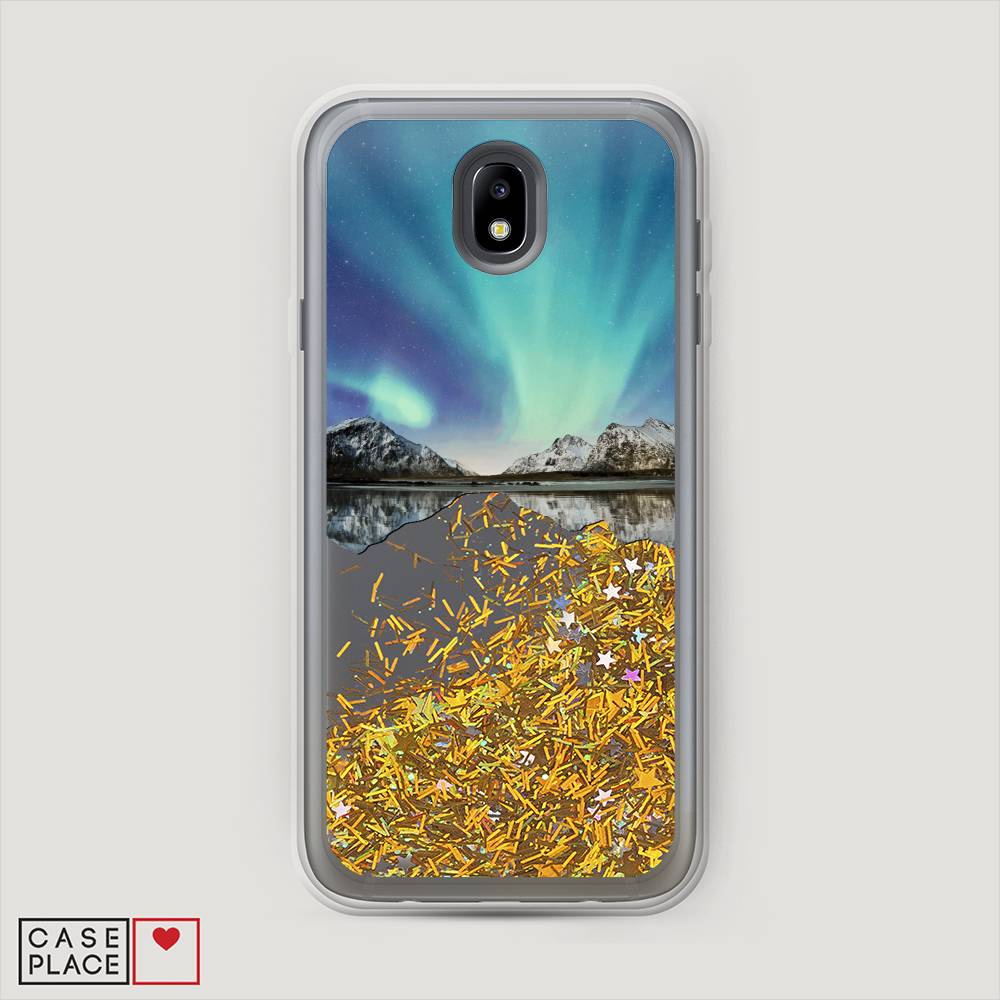

Чехол Awog на Samsung Galaxy J7 2017 / Самсунг J7 2017 "Горное озеро и сияние", Голубой, 23190-1