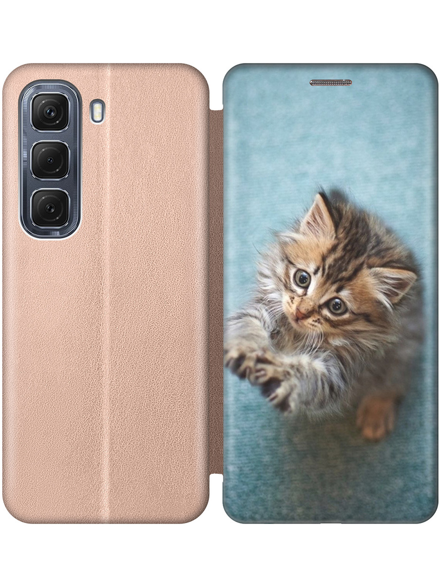 

Чехол-книжка на Infinix Hot 50 4G с принтом "Котёнок на голубом" золотой, Золотистый;белый;голубой;коричневый, 786718711