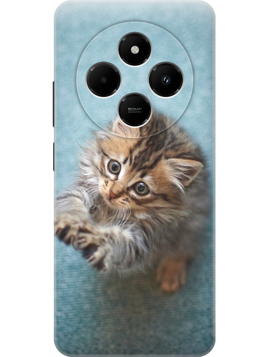 

Силиконовый чехол на Xiaomi Redmi 14C / Poco C75 с принтом "Котёнок на голубом", Прозрачный;белый;голубой;коричневый, 786715711