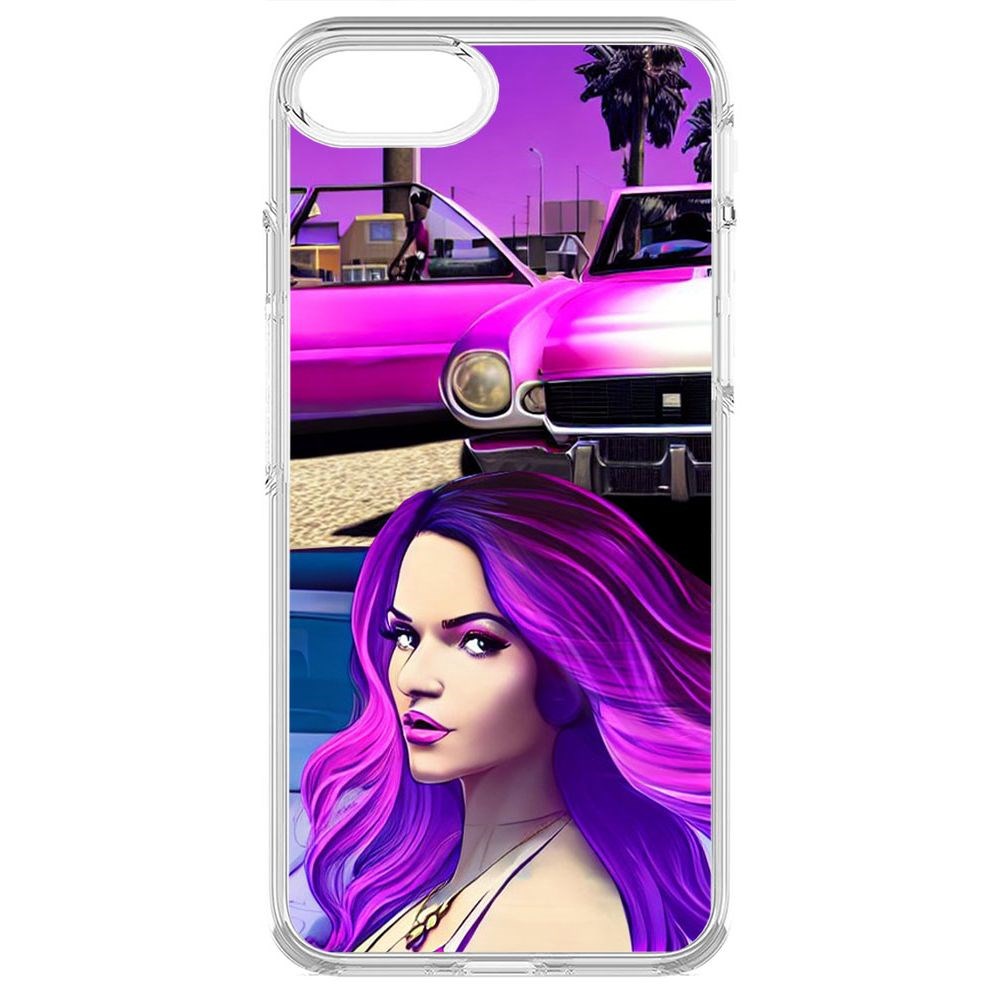 

Чехол-накладка Krutoff Clear Case Жизнь в розовом для iPhone 6S, Прозрачный