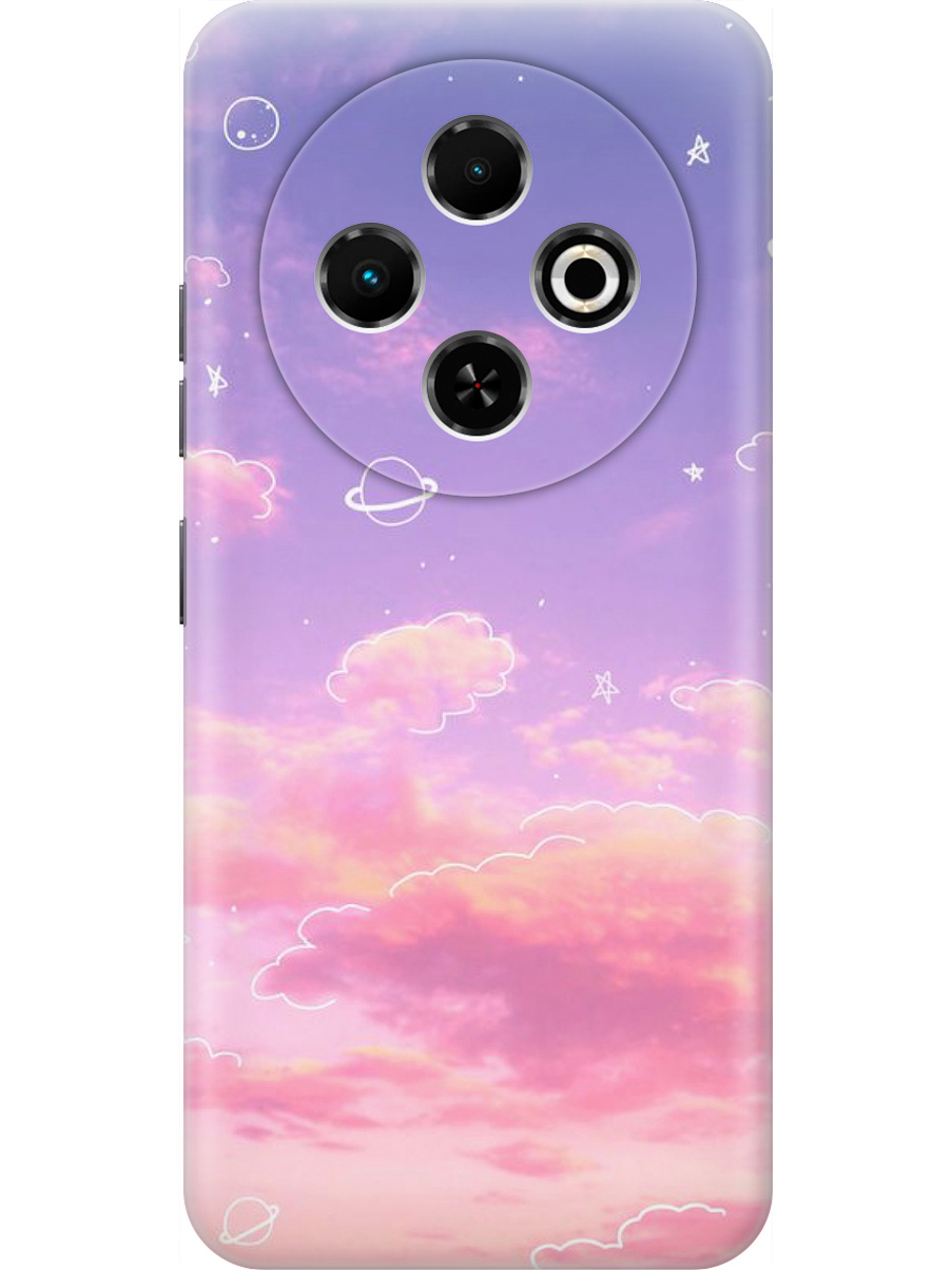

Силиконовый чехол на Tecno Spark 30C с принтом "Розовое небо и космос", Прозрачный;серый;фиолетовый, 786716341