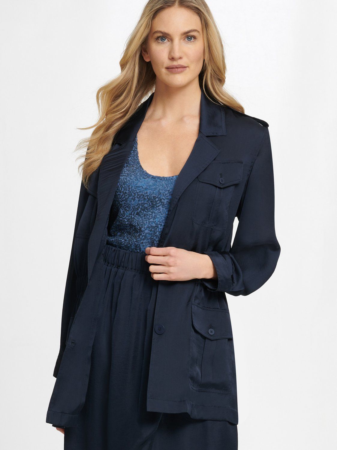 

Жакет женский DKNY P0FJLFYC синий XS, P0FJLFYC