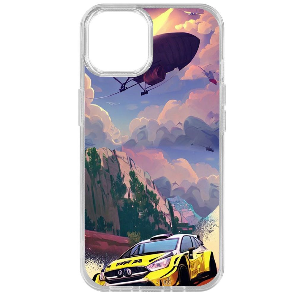 

Чехол-накладка Krutoff Clear Case Гонка для iPhone 14, Прозрачный