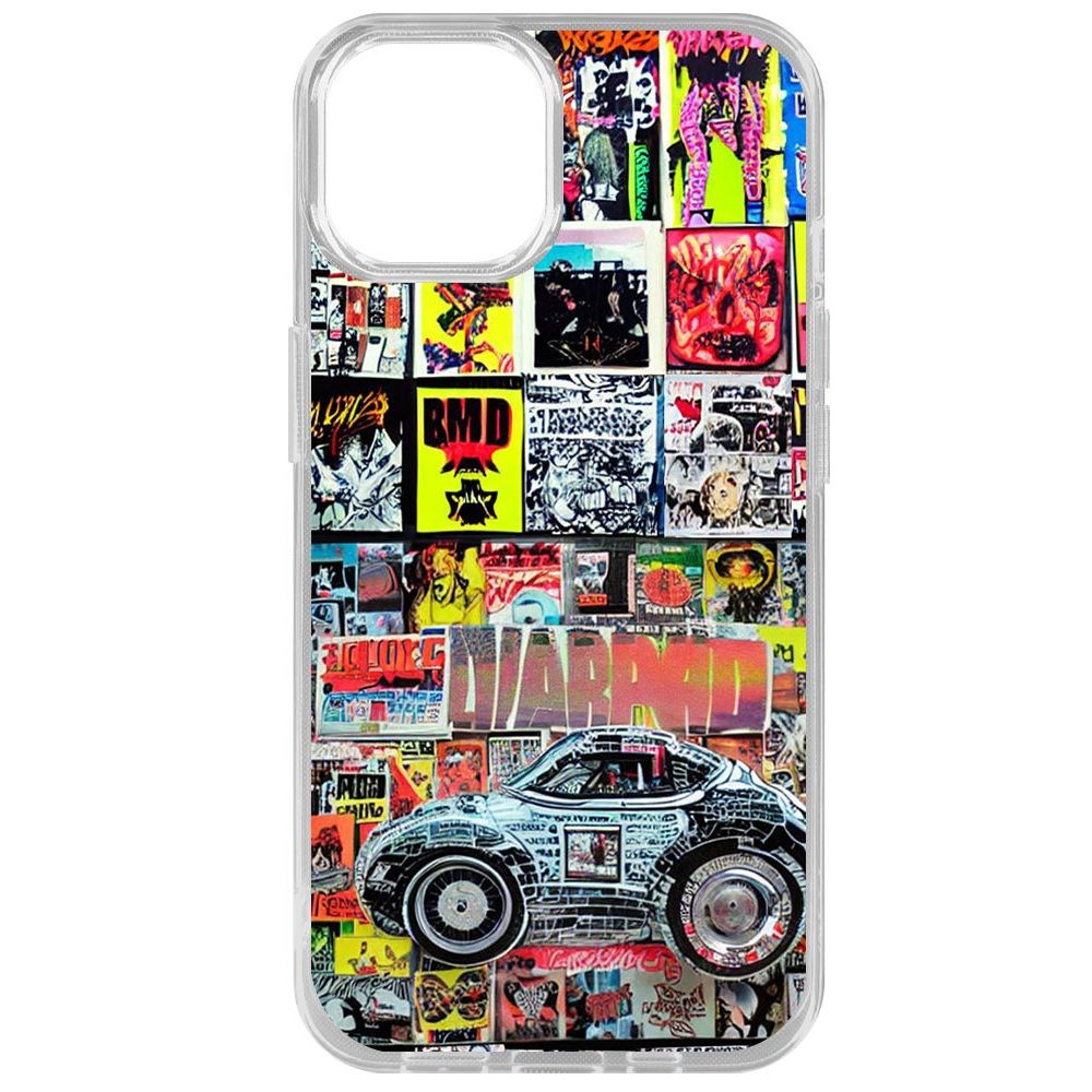 

Чехол-накладка Krutoff Clear Case Автопамфлет для iPhone 14, Прозрачный