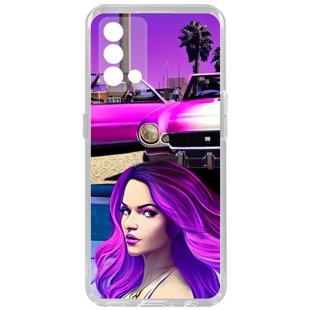 

Чехол-накладка Krutoff Clear Case Жизнь в розовом для Oppo A74, Прозрачный