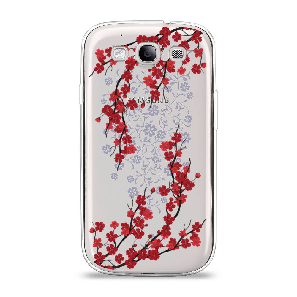 

Чехол на Samsung Galaxy S3 "Красная сакура", Красный;черный, 23750-2