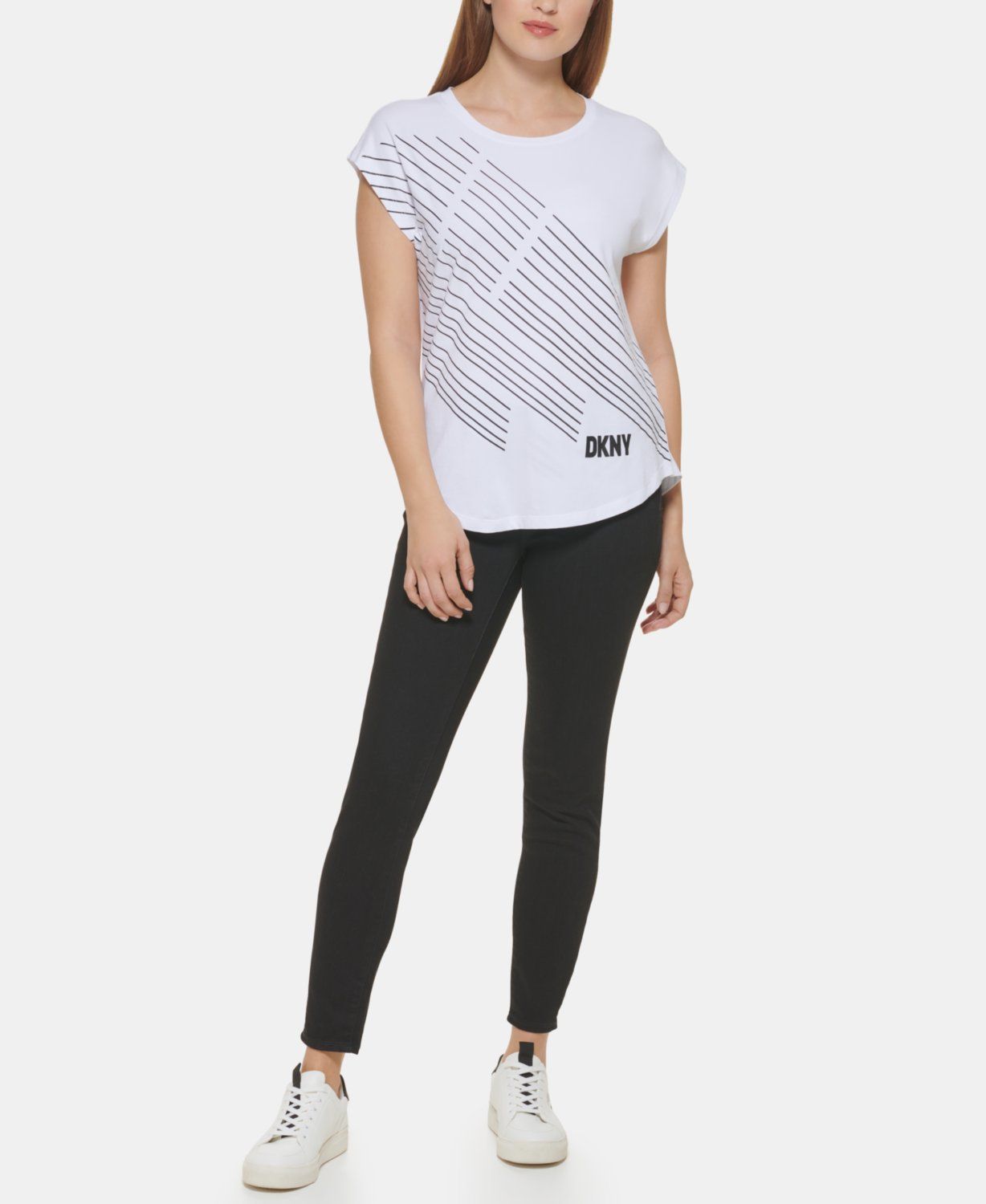 

Футболка женская DKNY P2AMGGRW белая L, P2AMGGRW